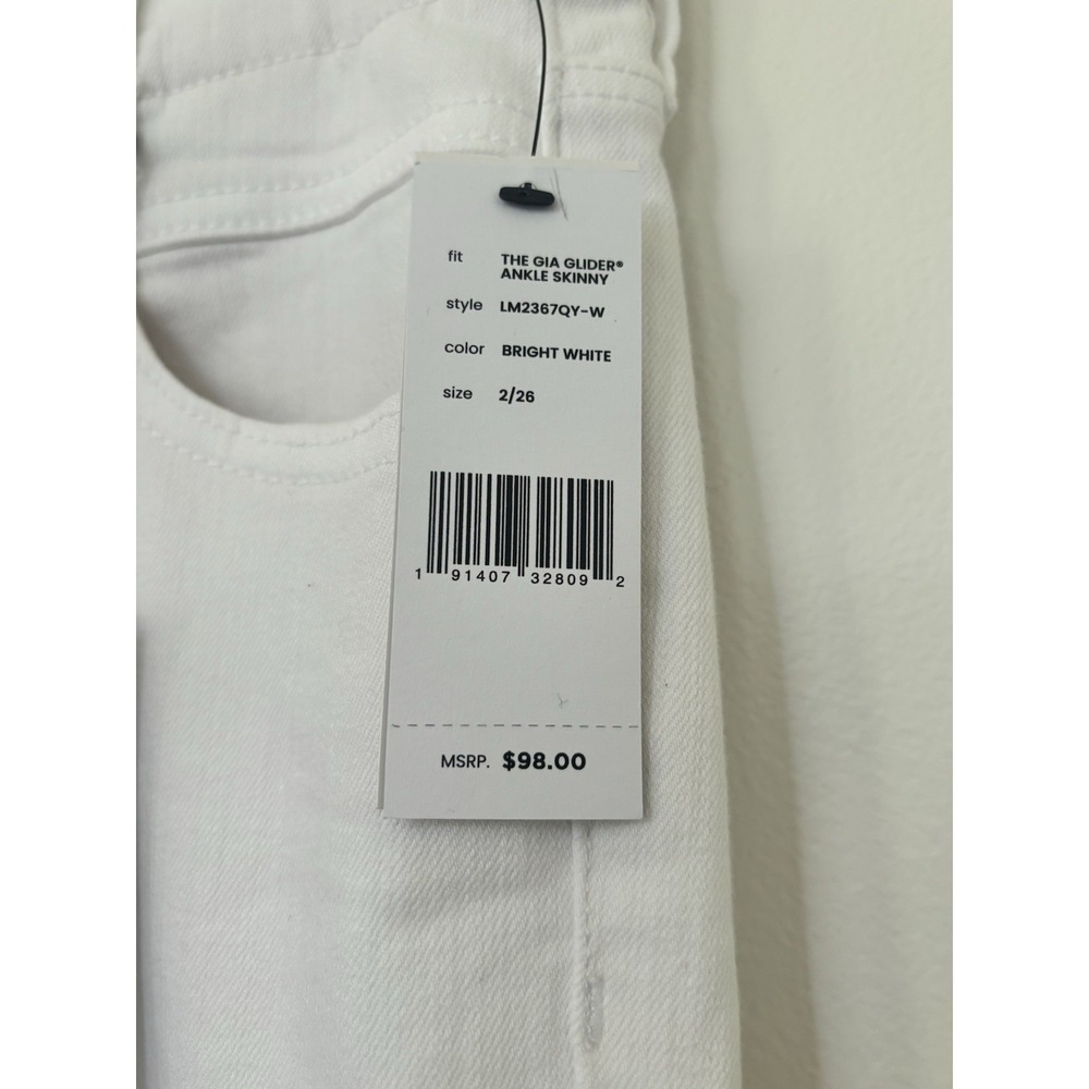 Liverpool Los Angeles Gia Glider Ankle Skinny Jeans Women's Size 2 White New NWT - Picture 9 of 12